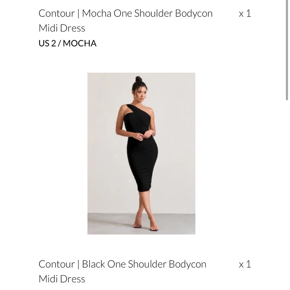 CLUB LONDON Black One Shoulder Bodycon Midi Dress
